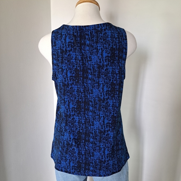 Anne Klein | Blue & black pattern women's tank top - Picture 2 of 10
